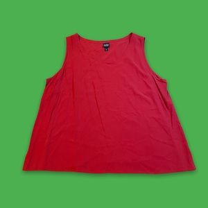 Eileen Fisher Red 100% Silk Tank Undershirt Blouse Business Careerwear Size 2X